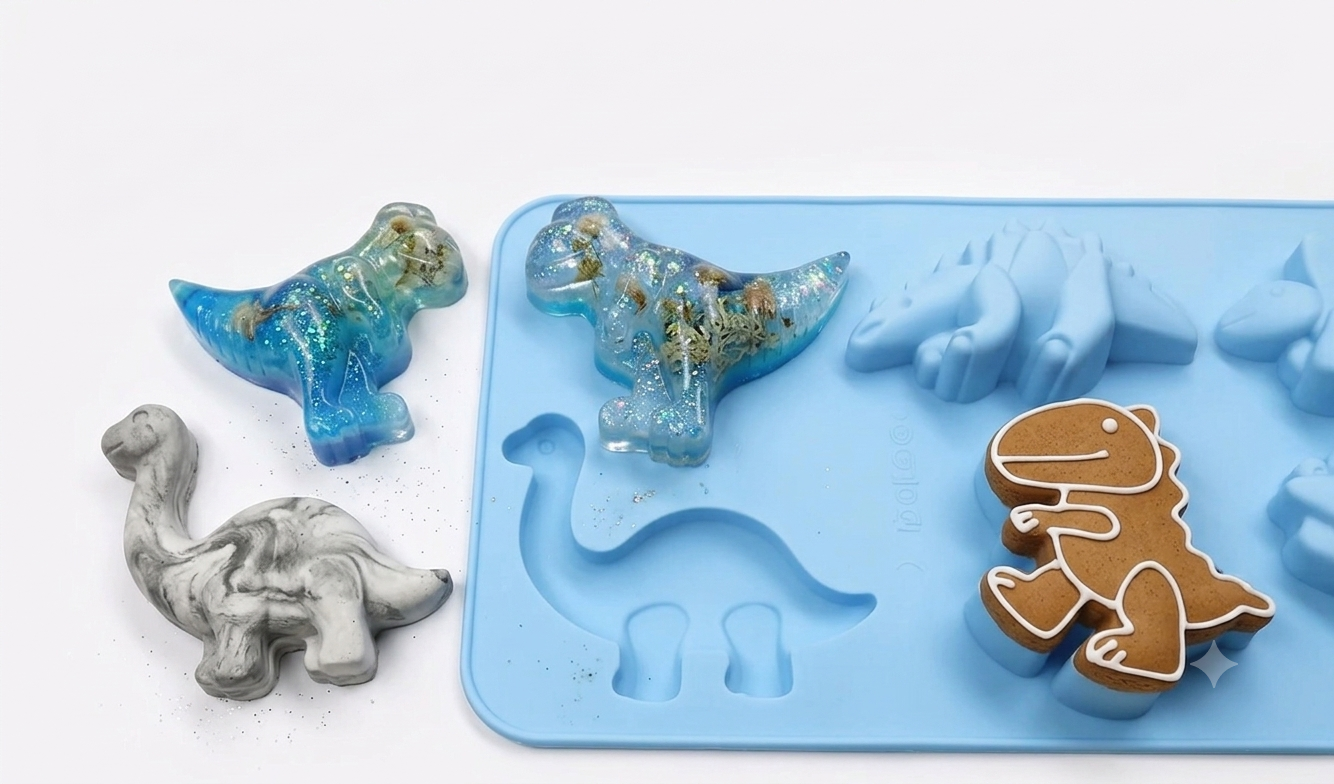 6 Cavity Dinosaur Mould