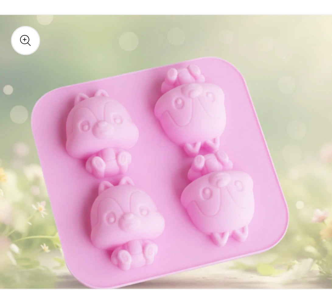 4-Cavity Chipmunk Silicone Mold