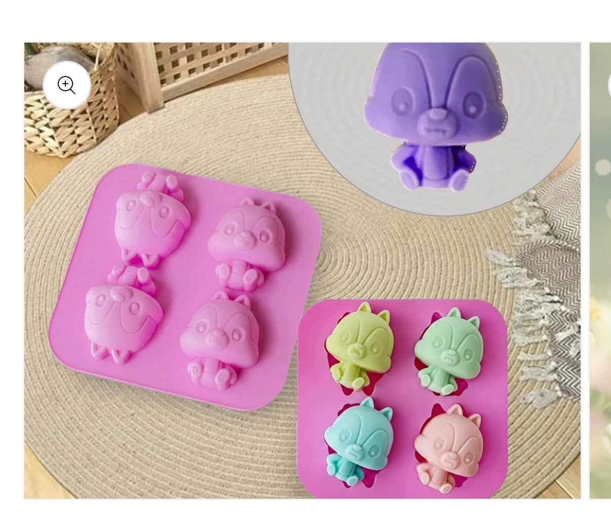 4-Cavity Chipmunk Silicone Mold