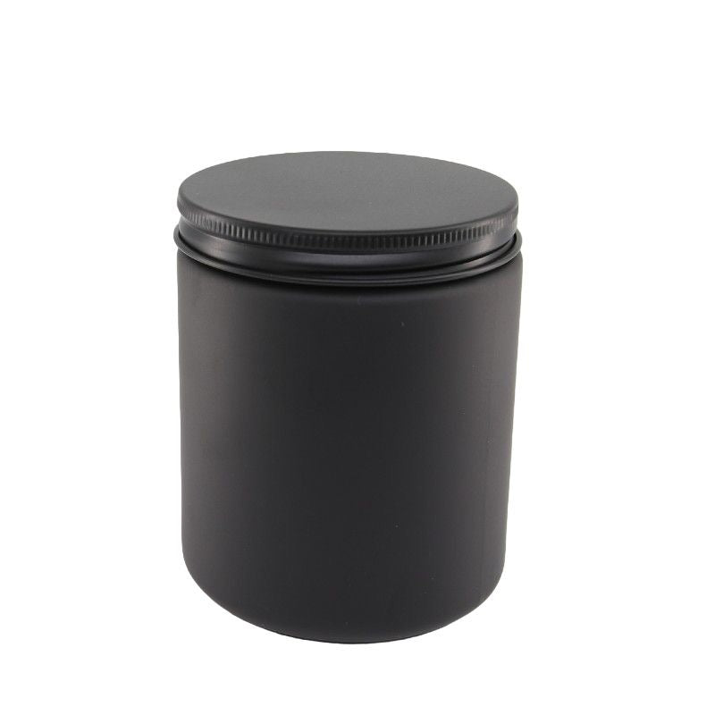 Black Matte Finish Glass Jar