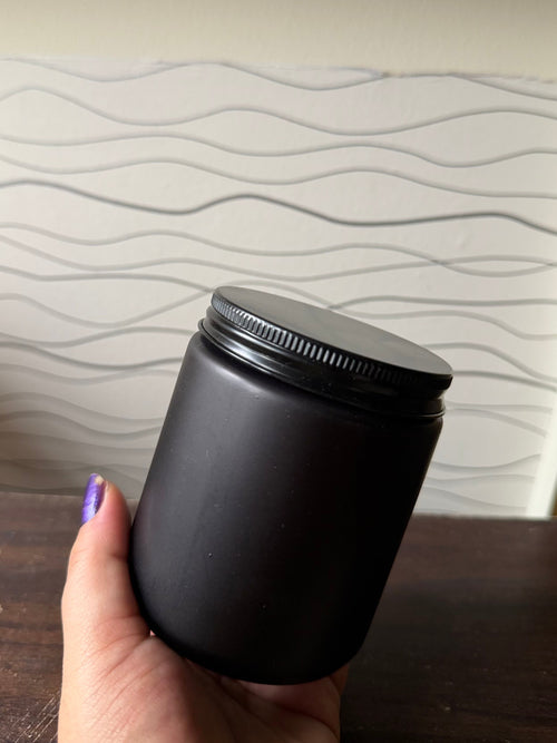 Black Matte Finish Glass Jar