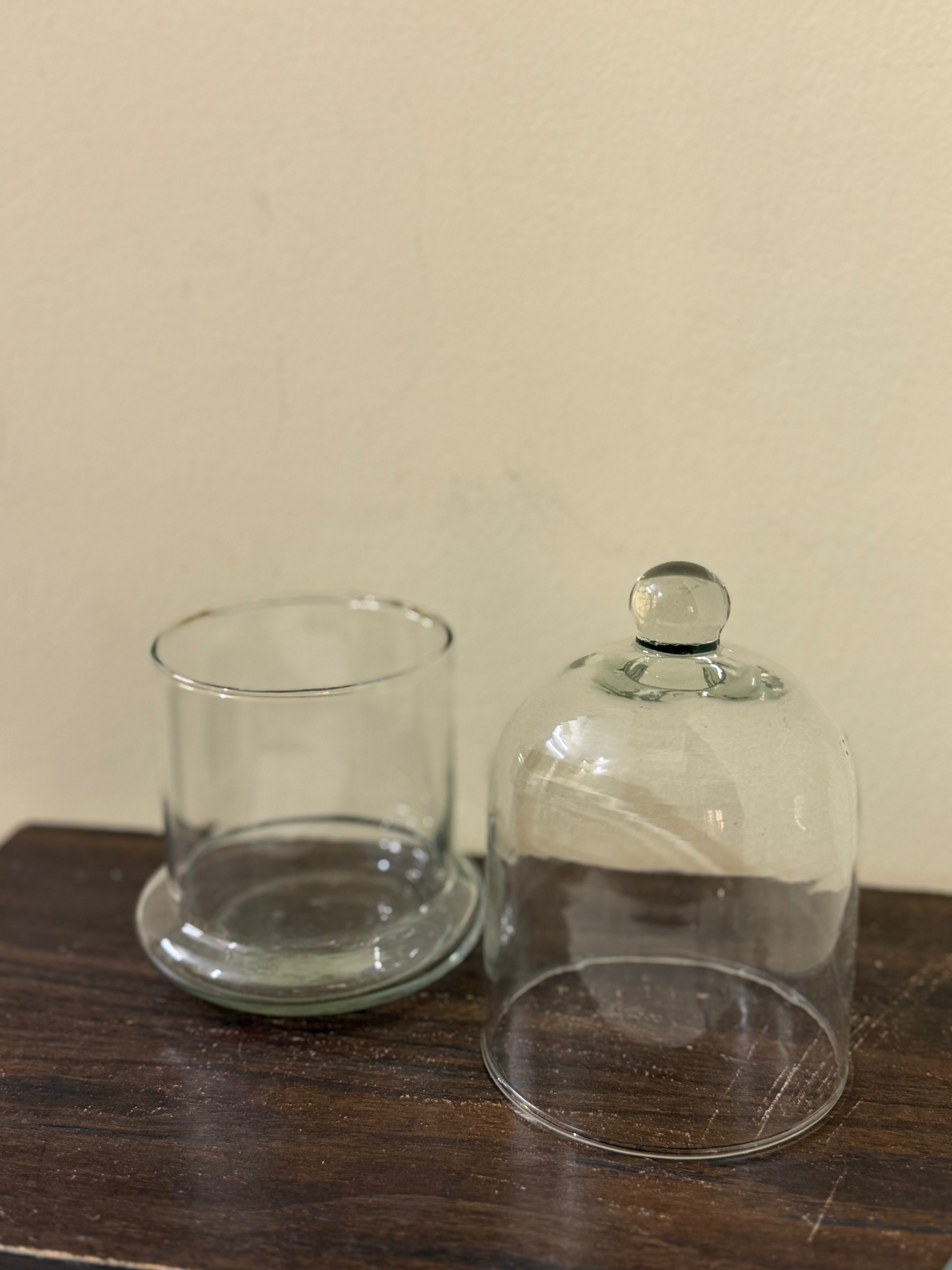 Premium Glass Bell Jar with Classic Dome Cover Set