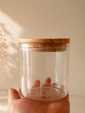 Straight Glass Jar with Wooden Lid