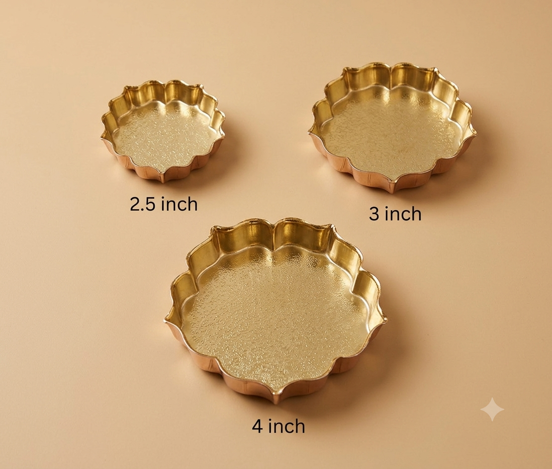 Golden Flat Lotus Urli