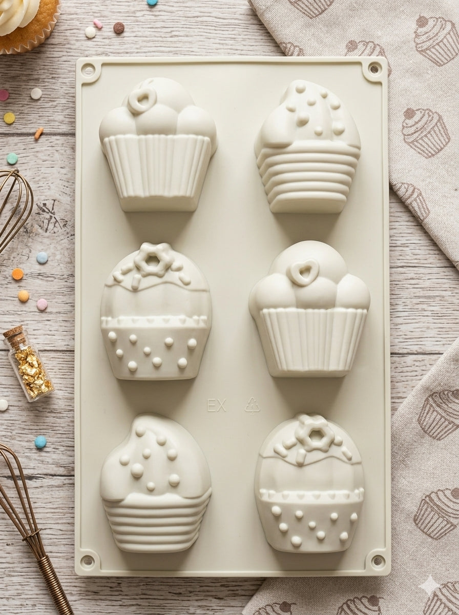 6 - Cavity Cupcake Mould