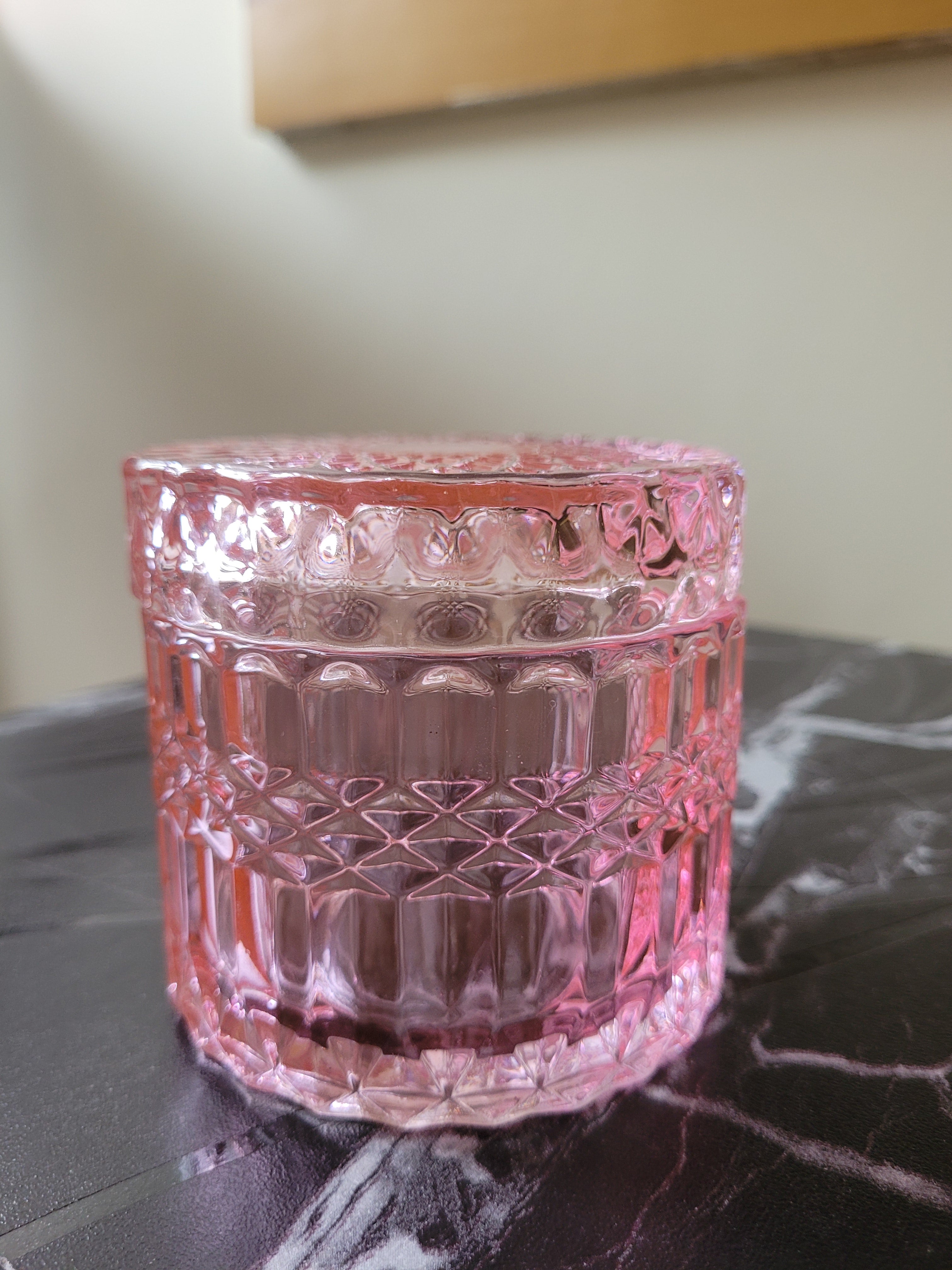 Color Crystal Candle Jar with Lid (3.5 x 3.5 Inch)