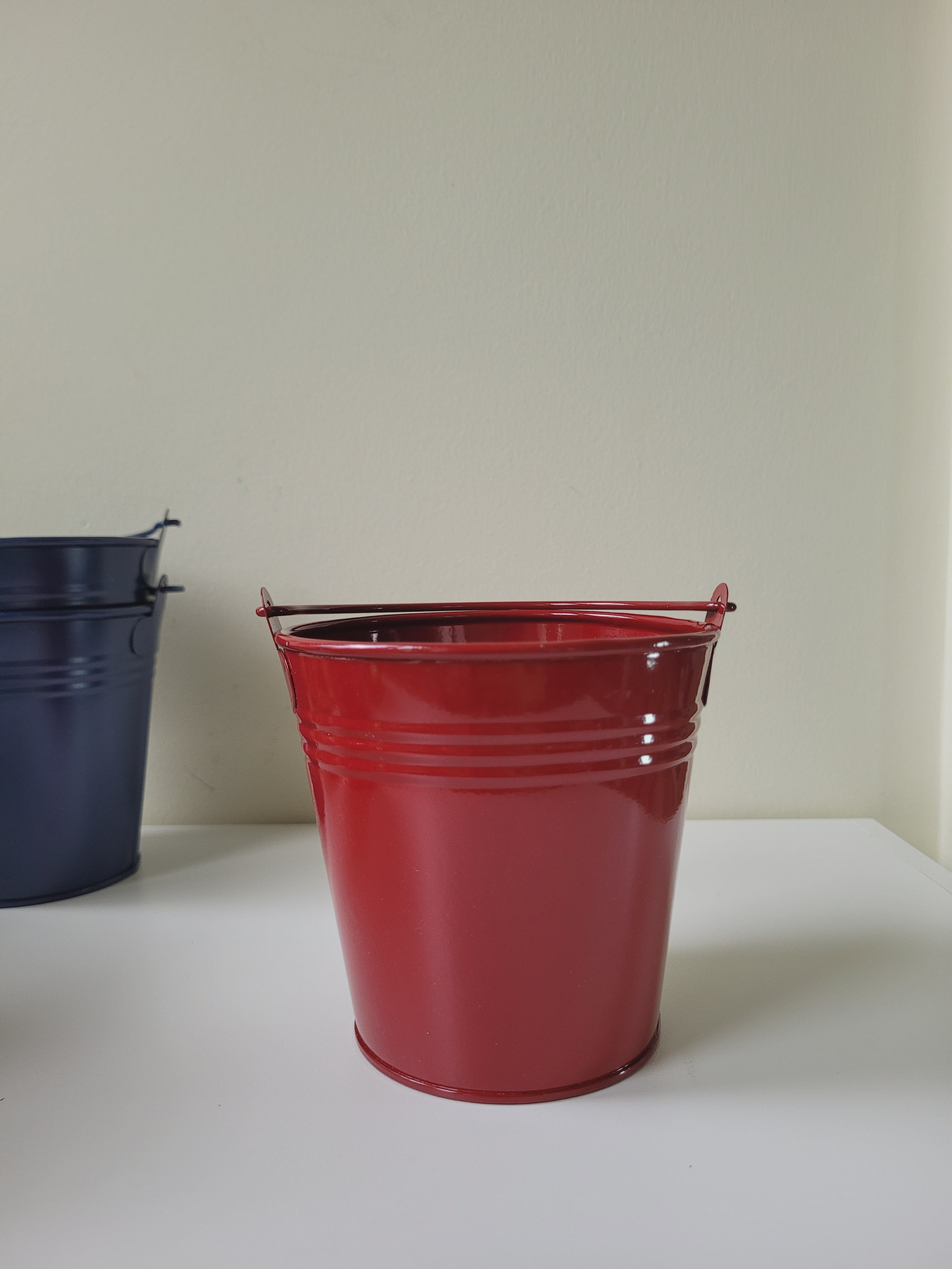 Mini Colorful Metal Bucket Containers for Bouquet Candles (4" x 4")