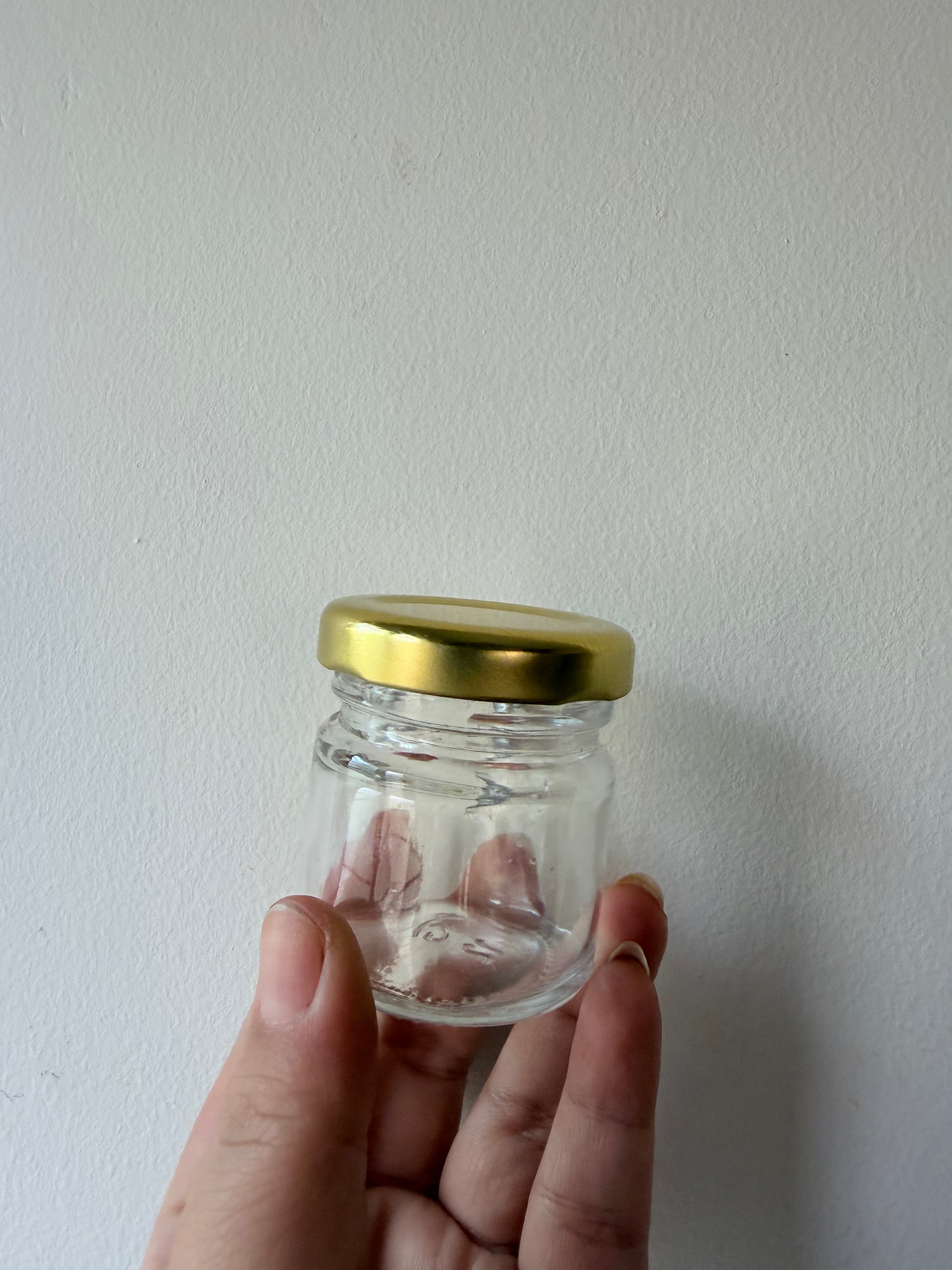 Mini Glass Candle Jar – 41 ml with Gold Lid