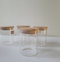 Straight Glass Jar with Wooden Lid