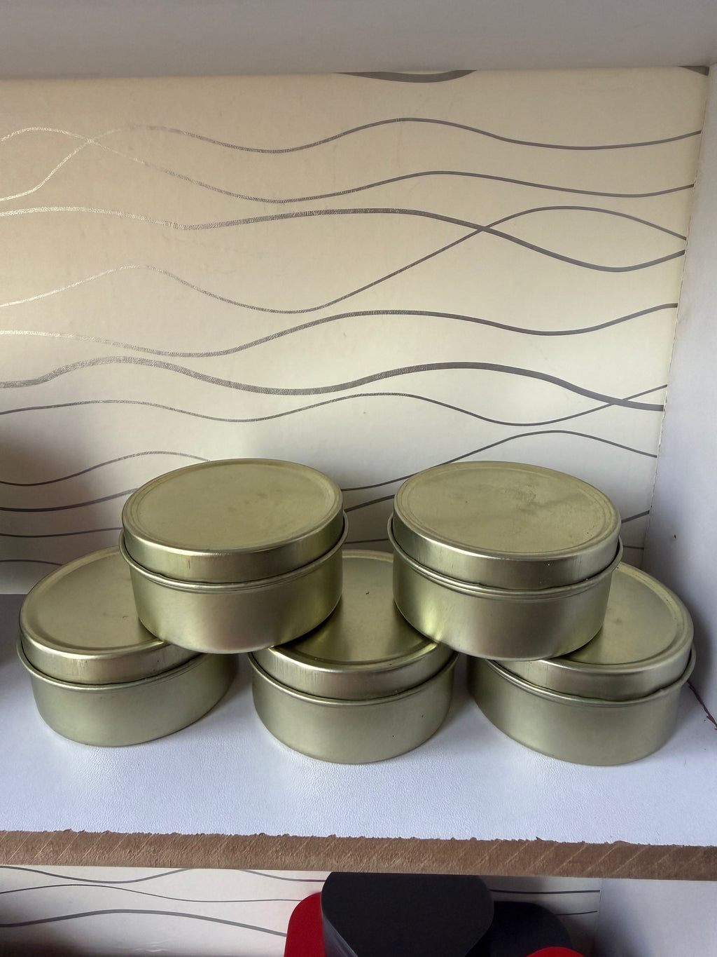 Gold Tin Candle Jar Medium with Lid (2.4 x 1.7 Inch)