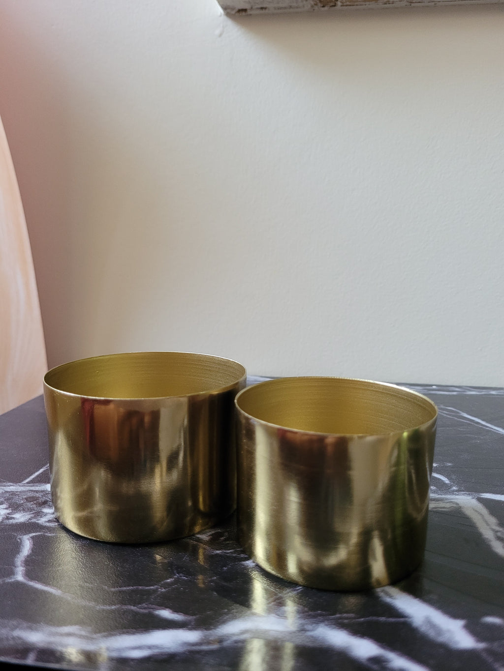 Golden Cylinder Metal Urli Candle Container (2.5" & 3")