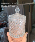 Diamond-Cut Crystal Candle Jar with Crown Lid (2 Sizes)