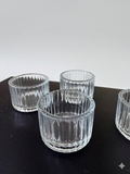 Ribbed Lining Glass Tealight Cup (1.8 x 1.1 Inch)