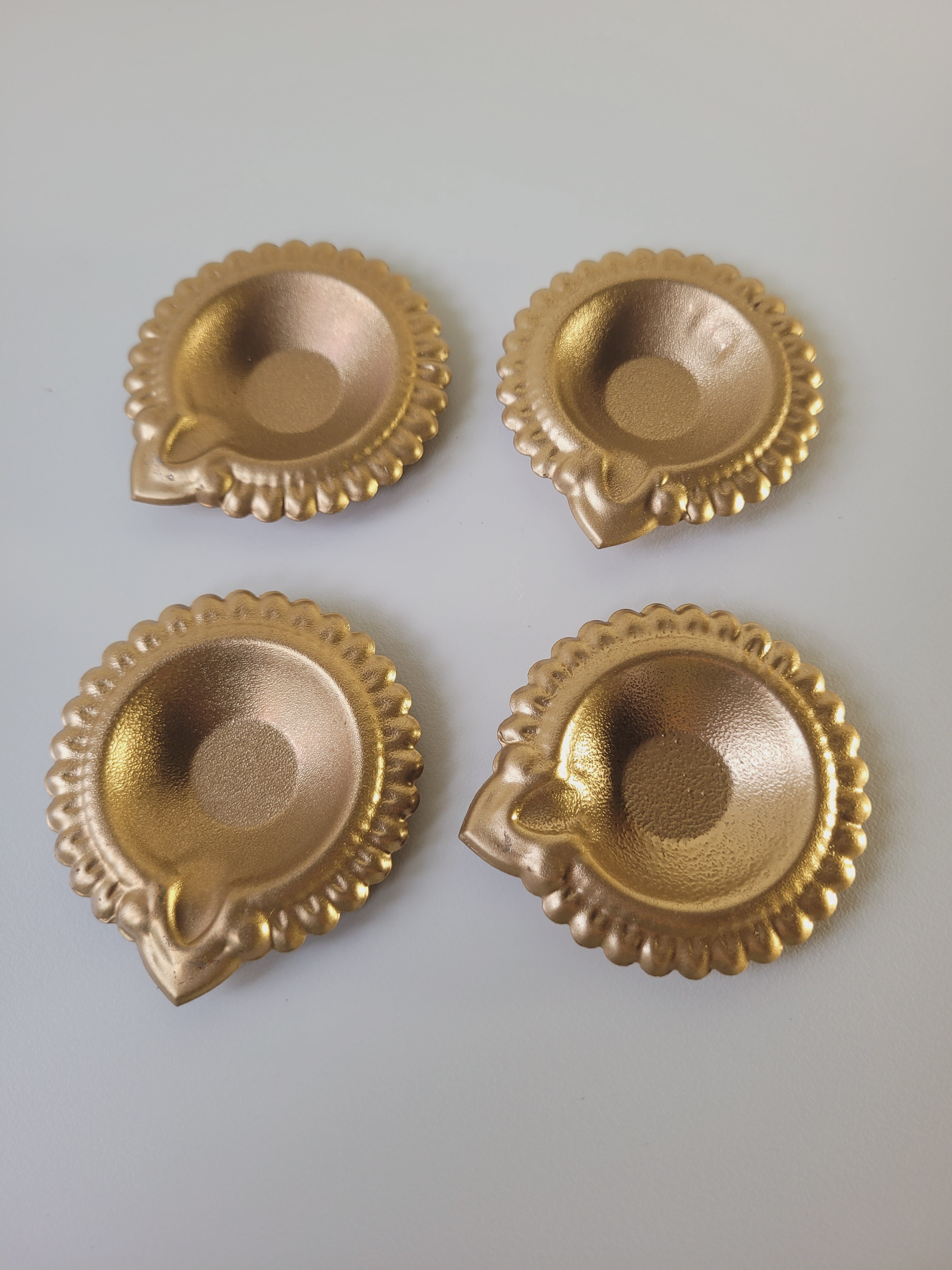 Golden Mini Diya Tealight Metal Urli Containers (2.2" & 2.7")