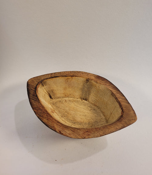 Conch Boat Shaped Wooden Candle Bowl (4")