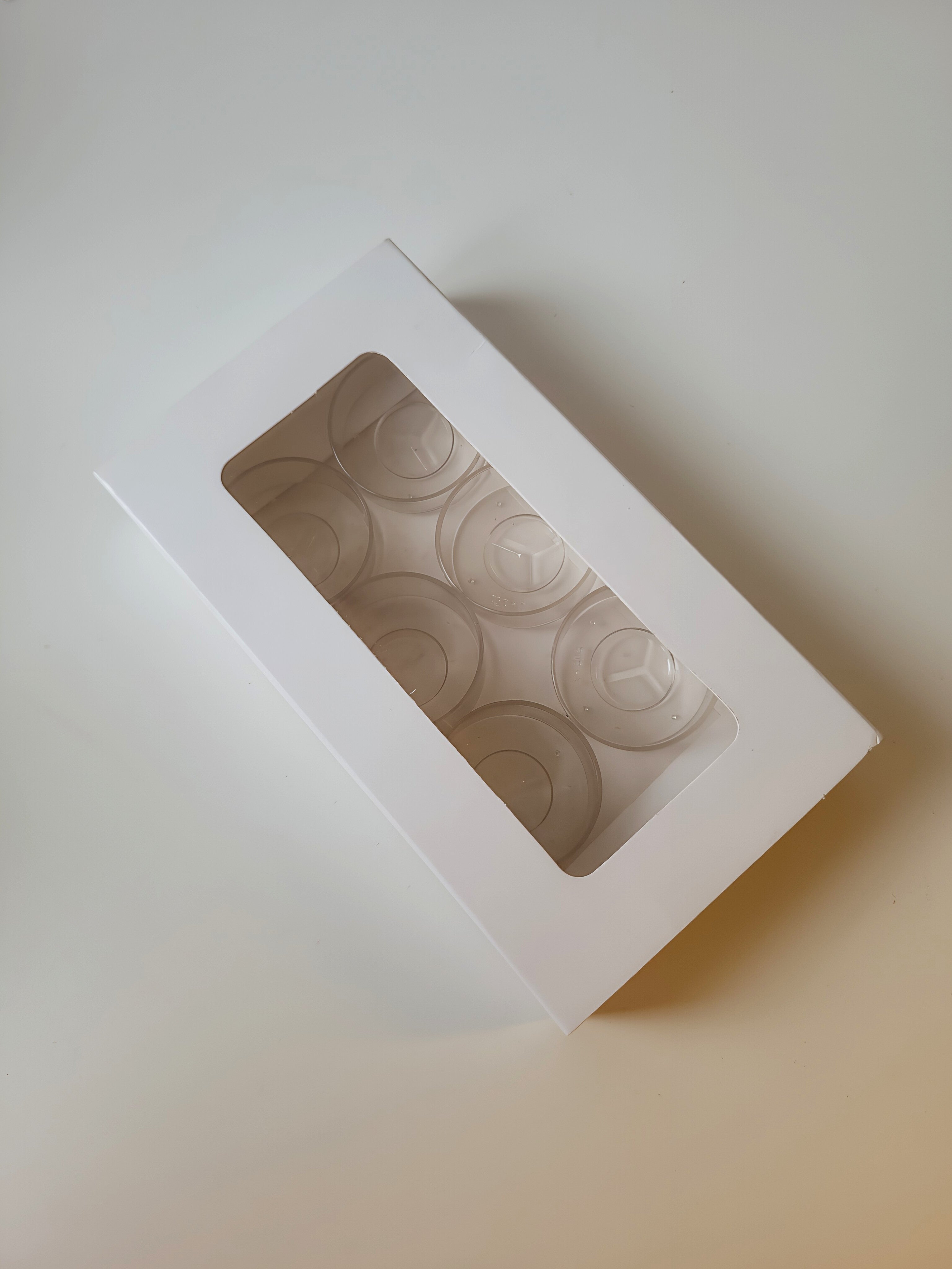 White Tealight Candle Packaging Box with Window