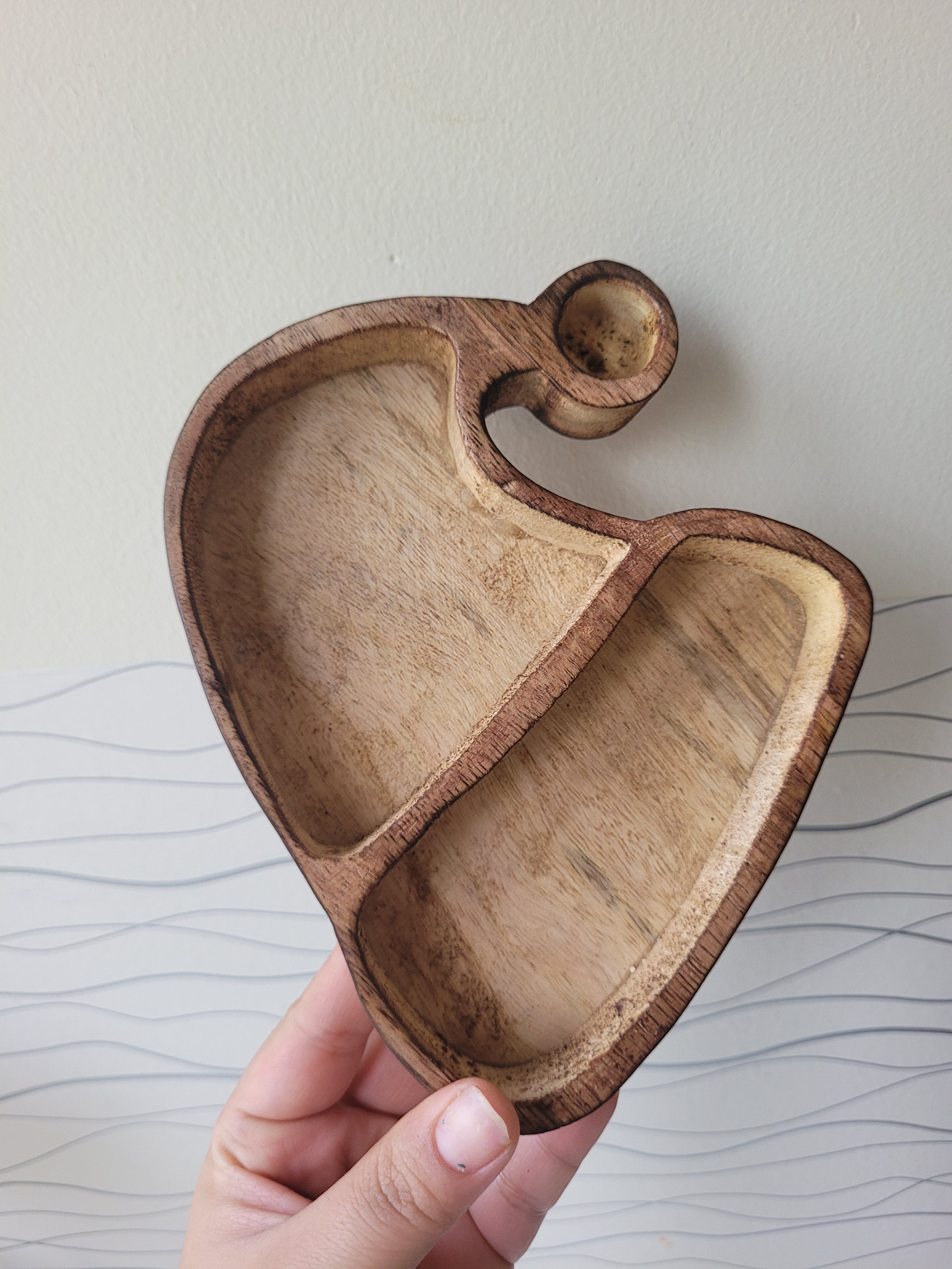 Santa Cap Wooden Bowl 6 Inch