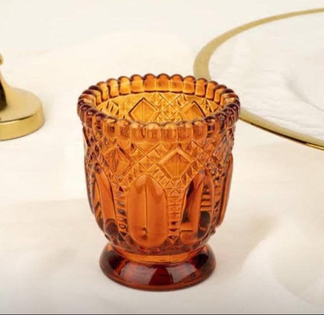 Amber Glass Vintage Candle Jar