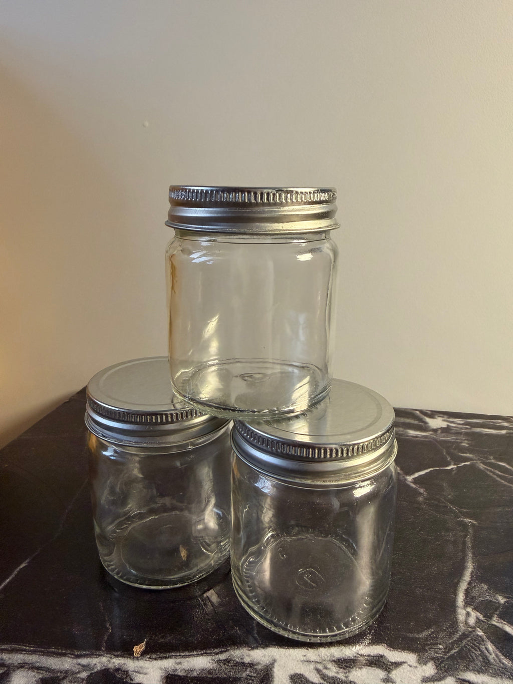 Clear Glass Candle Jar with Silver Lid