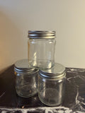 Clear Glass Candle Jar with Silver Lid