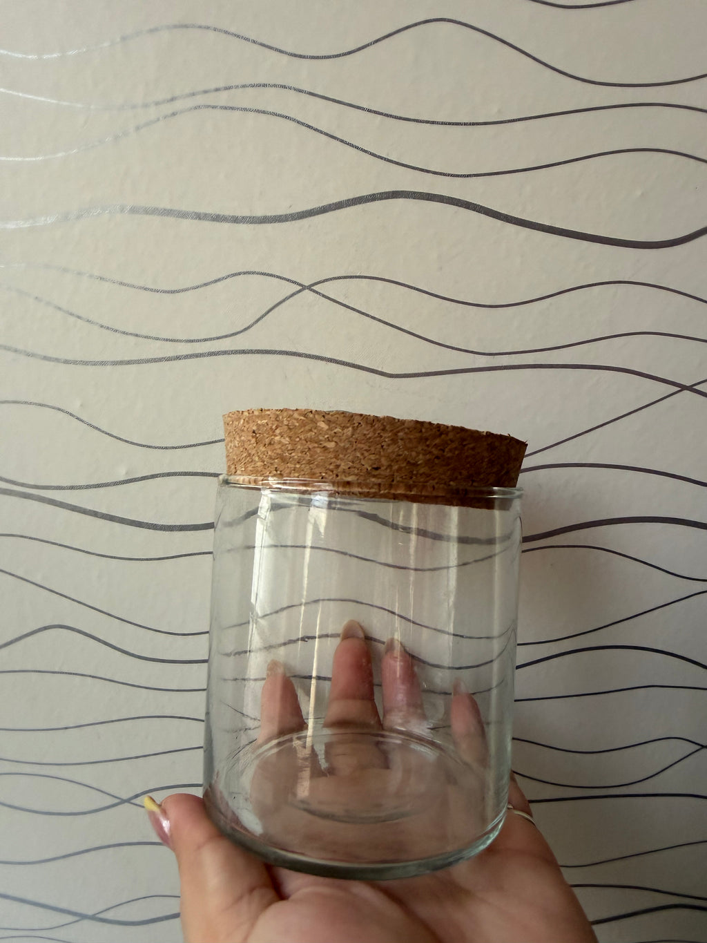Clear Glass Candle Jar with Cork Lid (3" x 3")