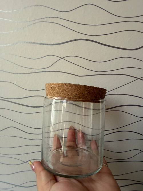 Clear Glass Candle Jar with Cork Lid (3" x 3")