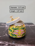 Pichwai Printed Festive Jar with Lid (3.5" x 3.8")