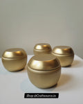 Gold Tin Matki Shaped Candle Jar with Lid (2.5 x 2 Inch)