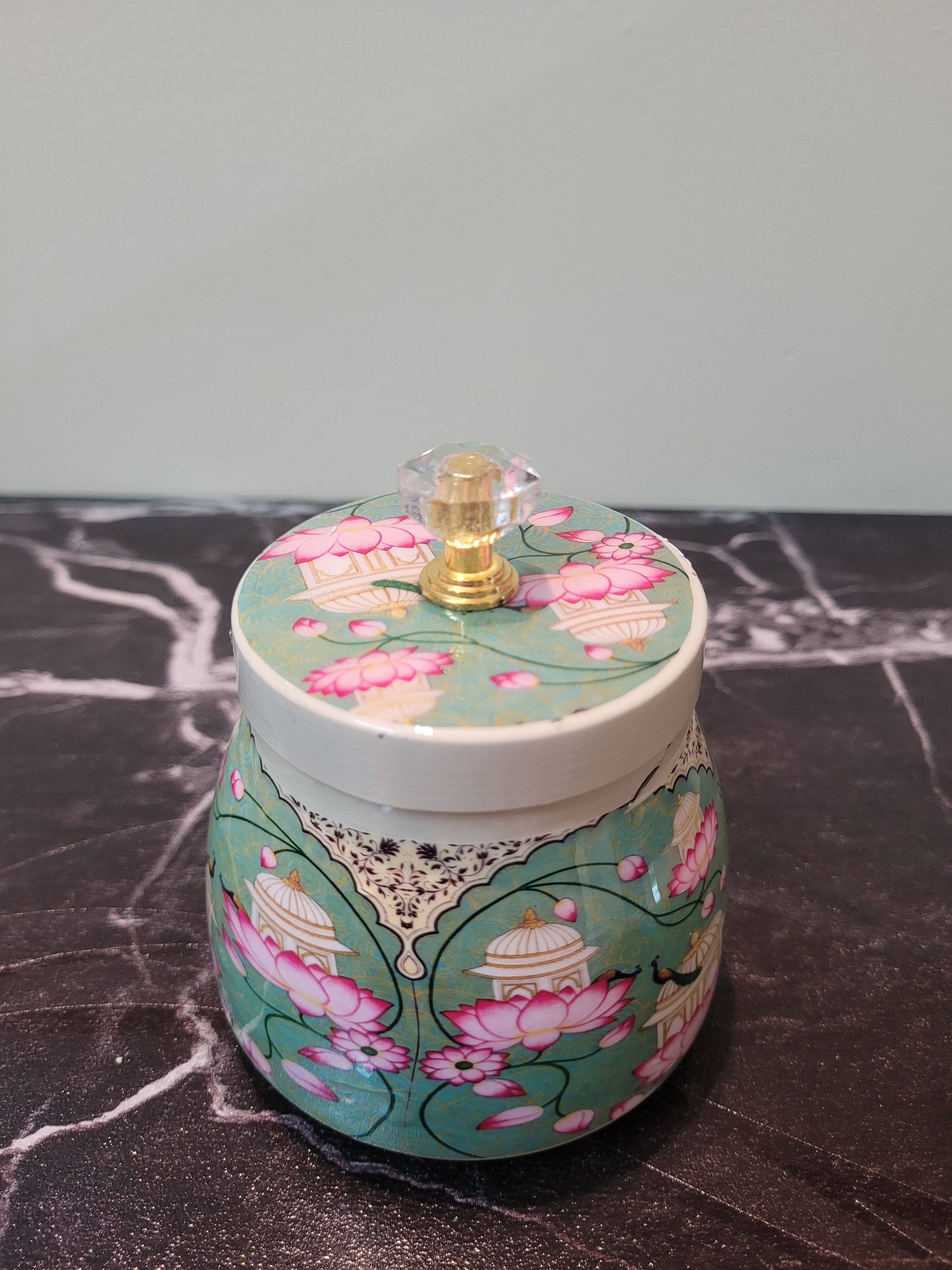 Pichwai Printed Jar ( Green)