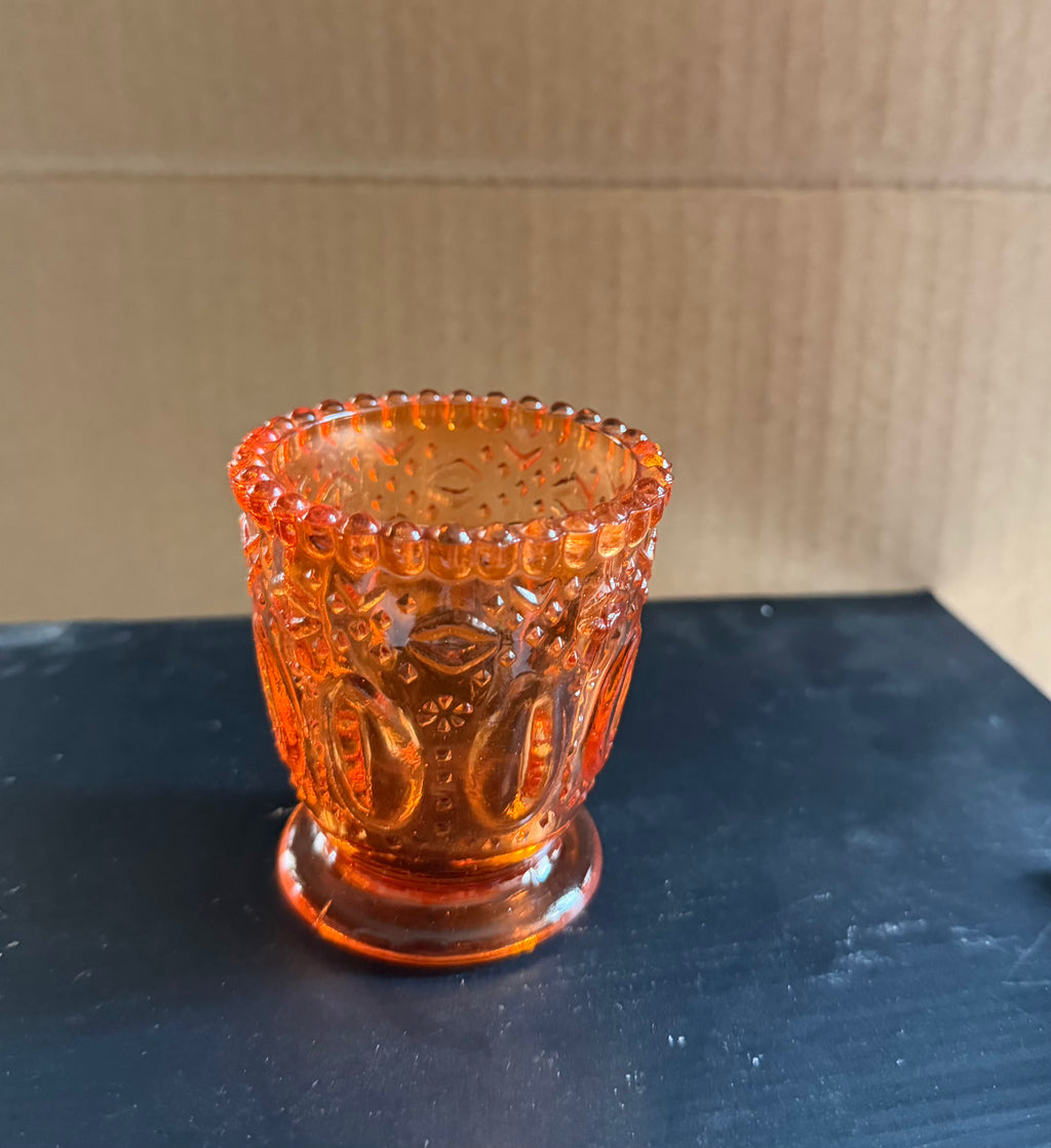 Amber Glass Vintage Candle Jar