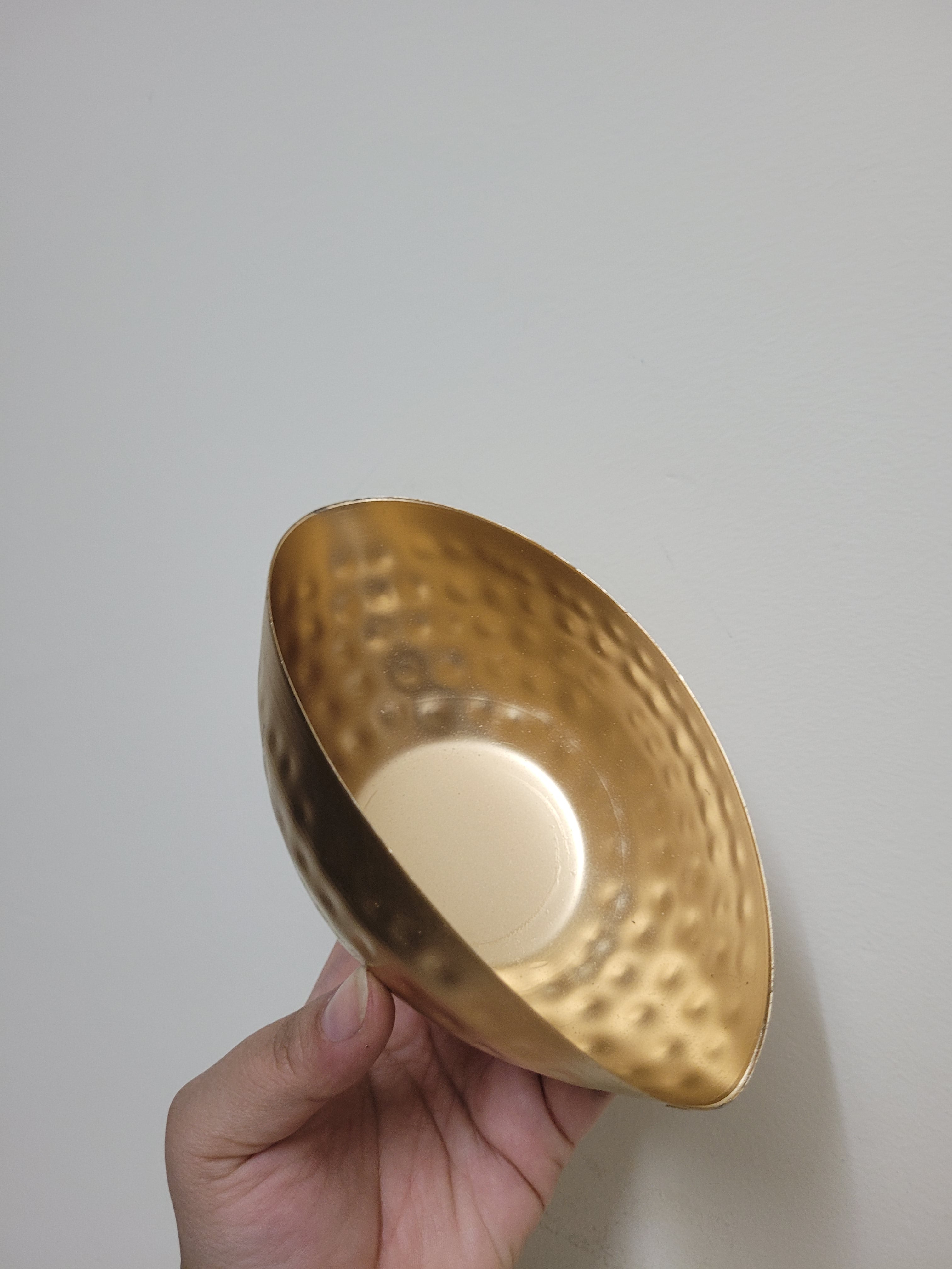 Golden Boat Shape Metal Urli