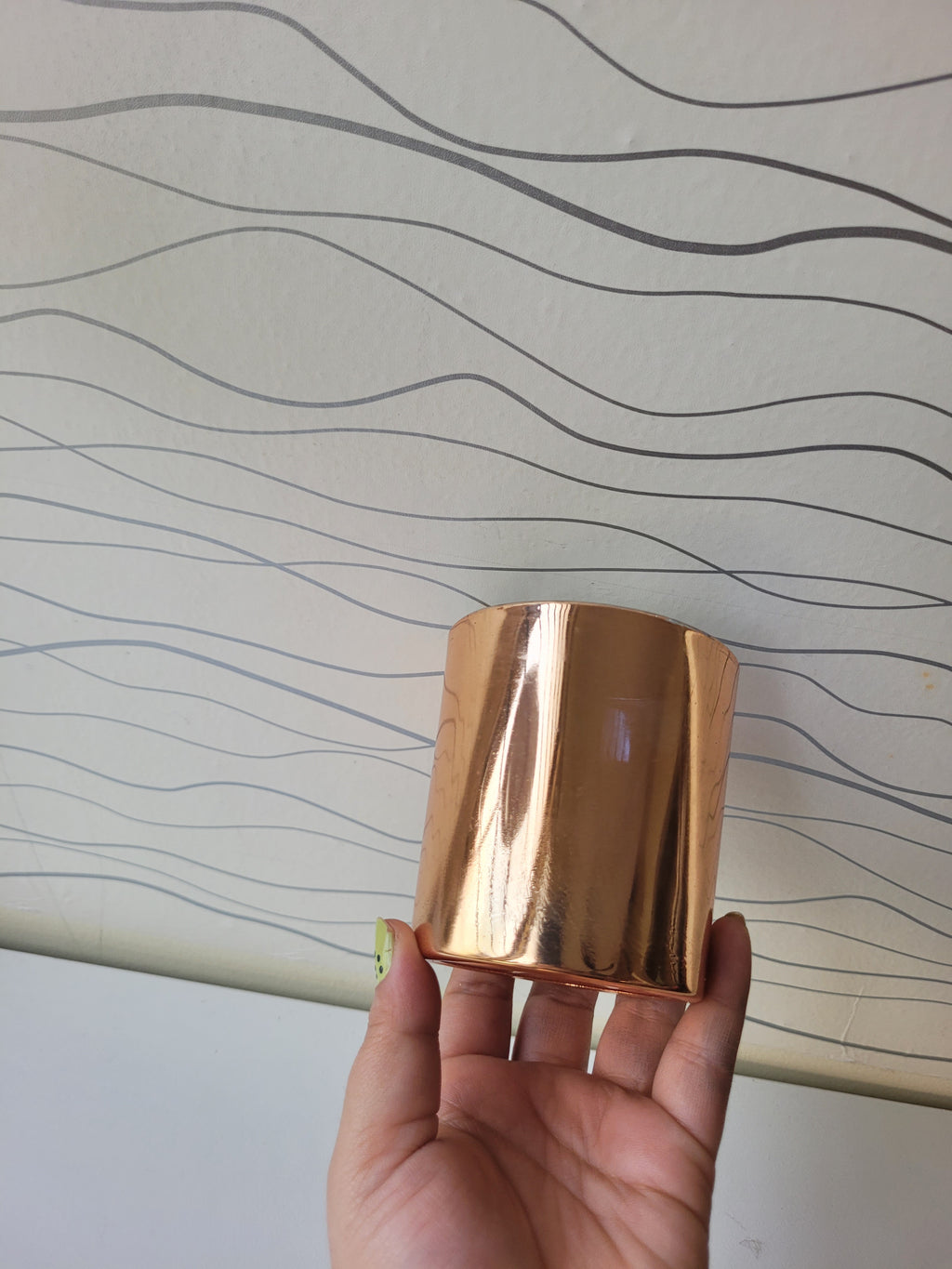 Golden Finish Glass Candle Jar (250ml)