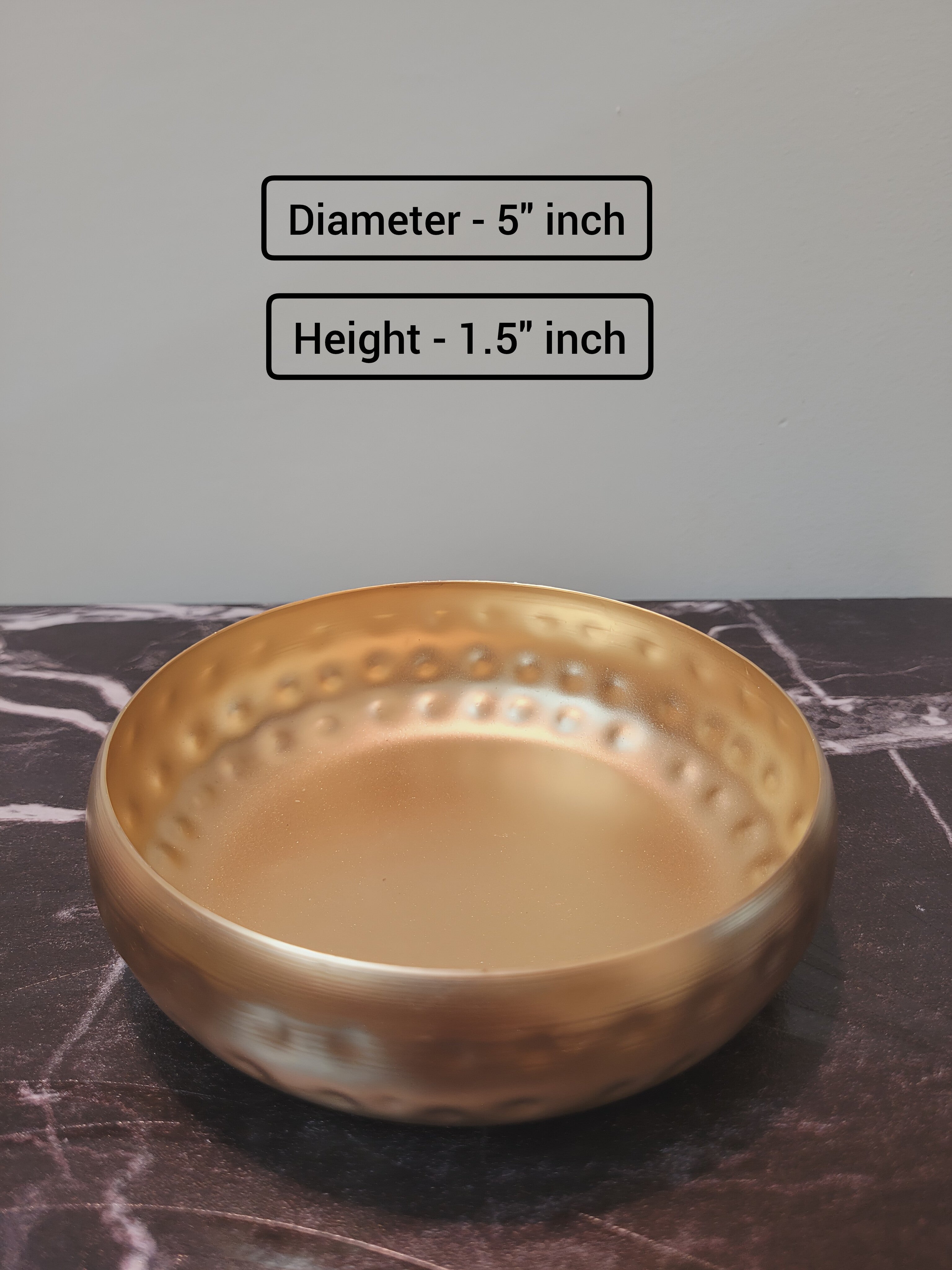 Golden Hammered Metal Urli Candle Containers (4" & 5")