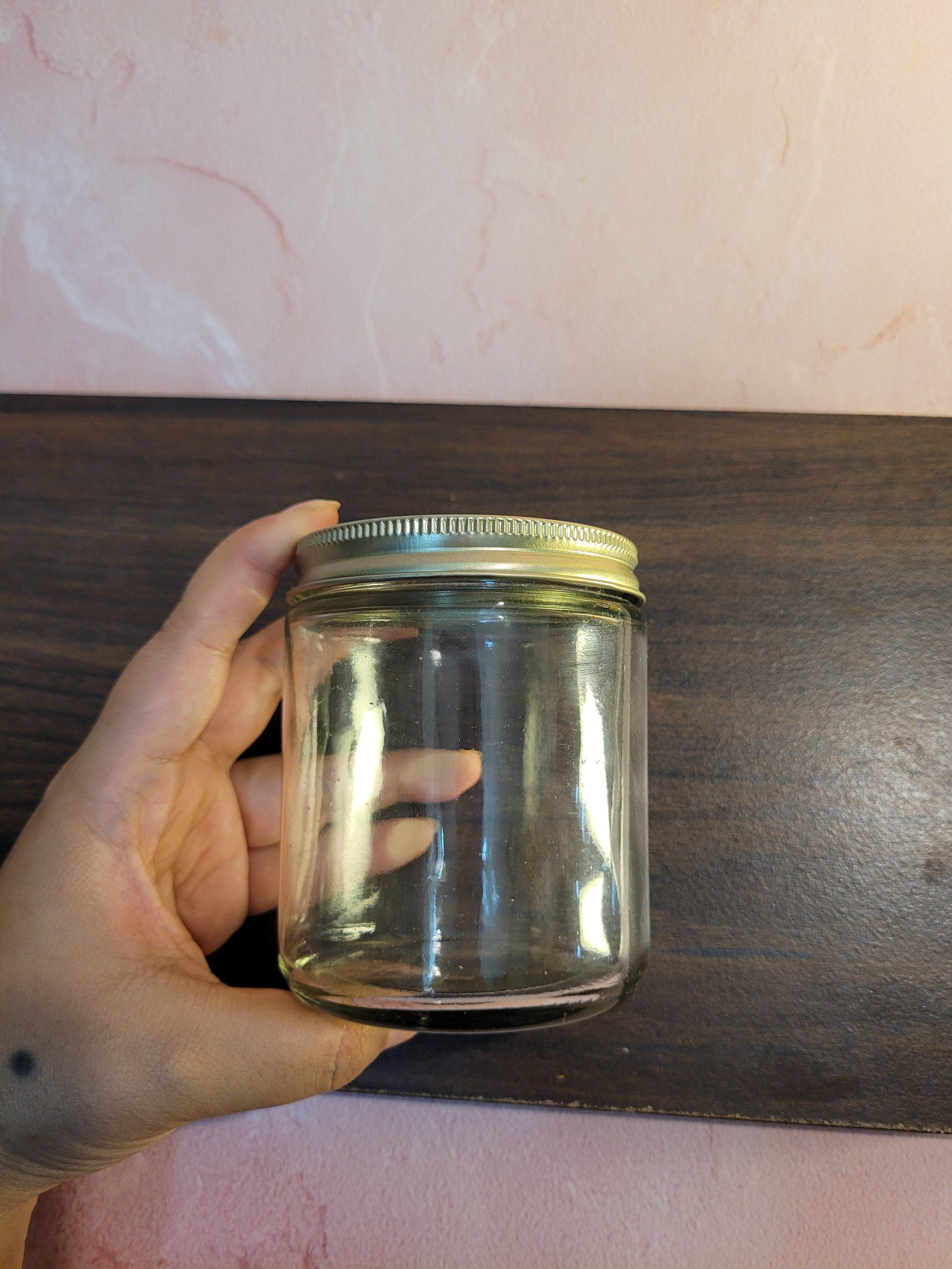 Glass Candle Jar with Golden Cap (250ml)