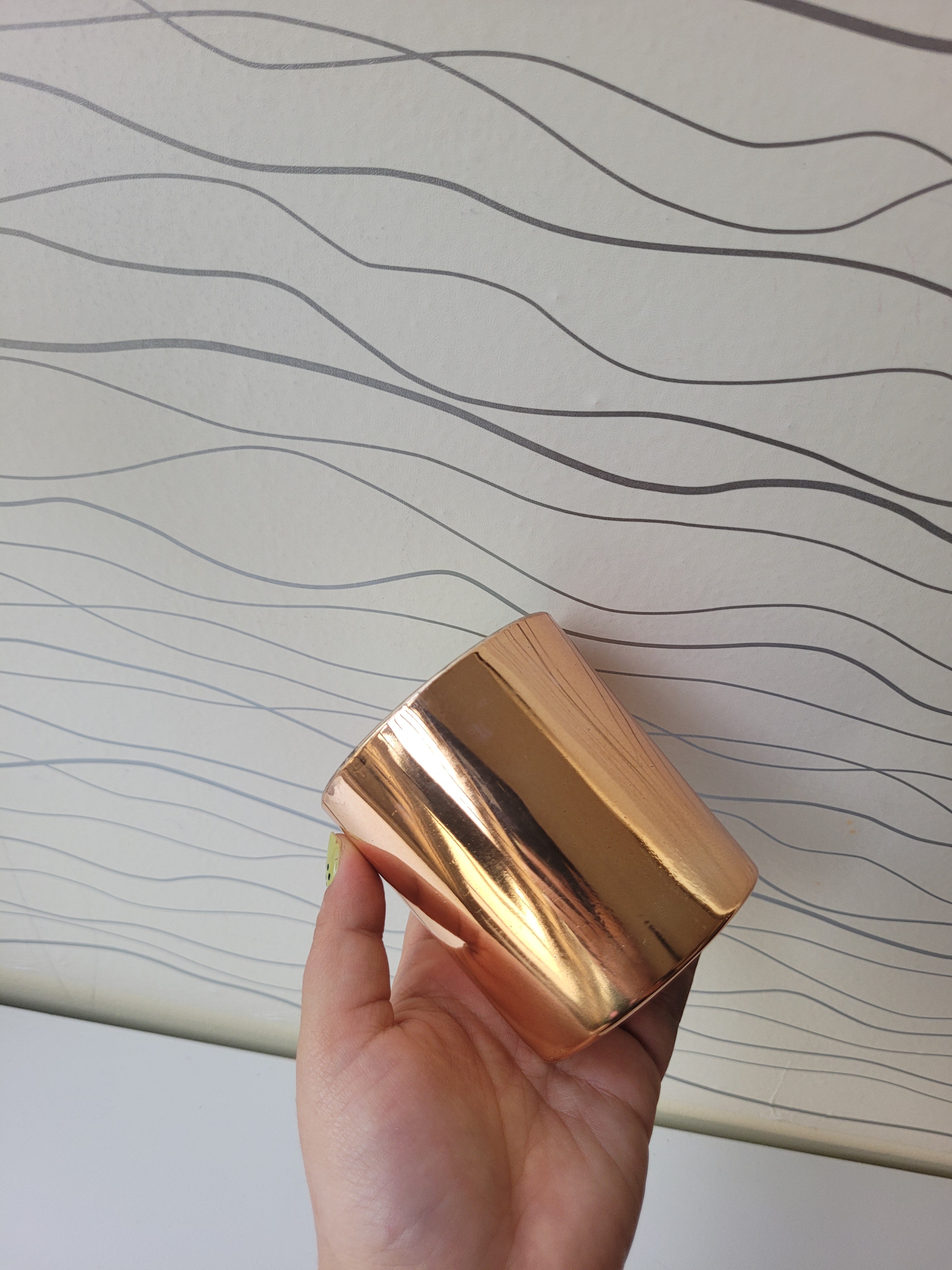 Golden Finish Glass Candle Jar (250ml)