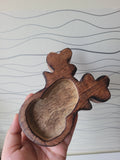 Reindeer Wooden Bowl 5 Inch