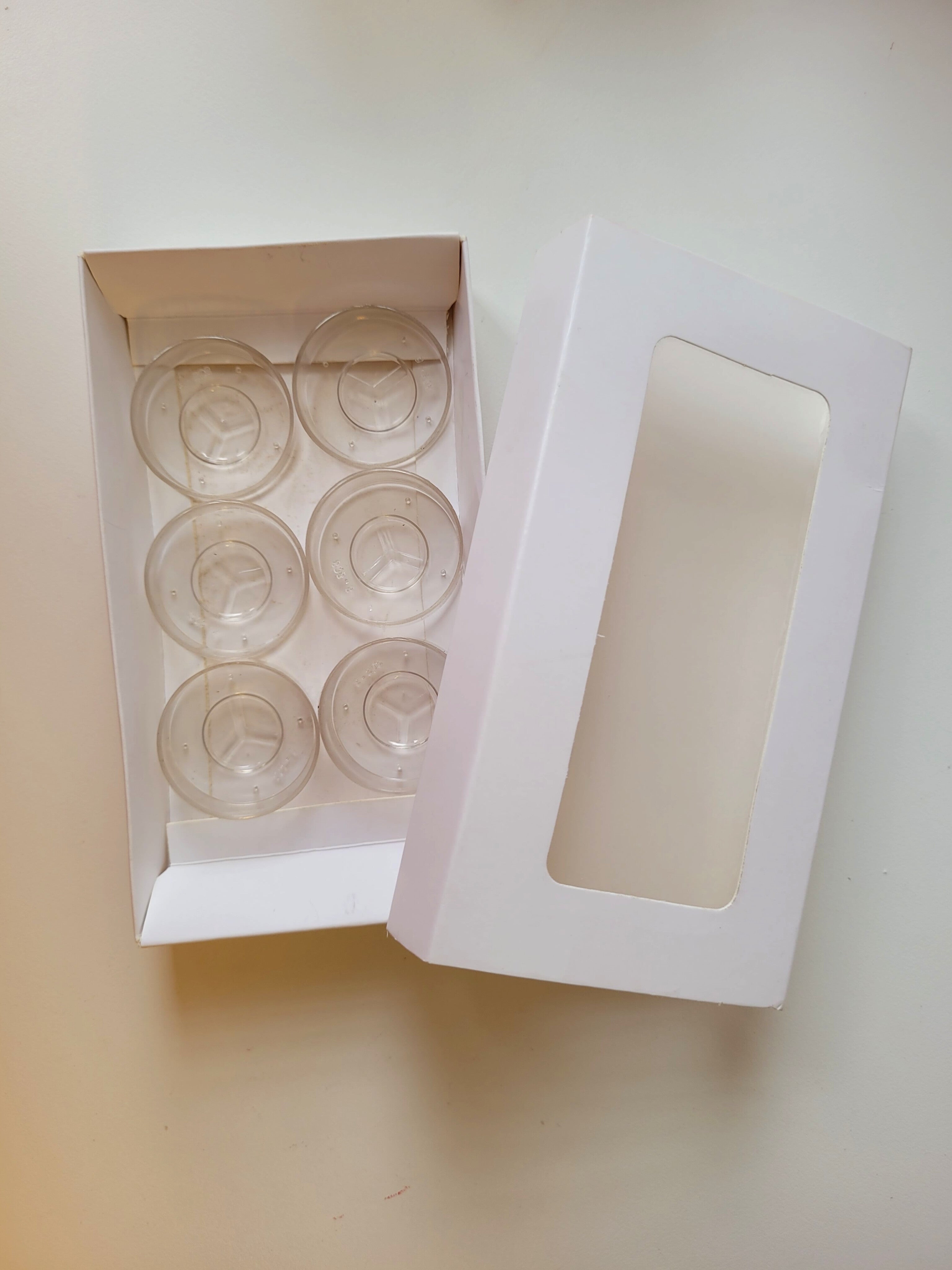White Tealight Candle Packaging Box with Window