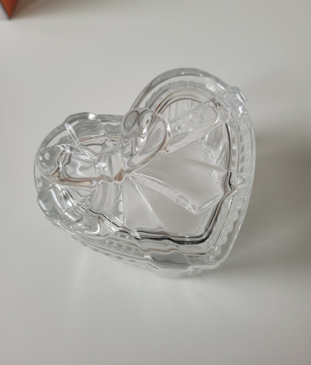 Ribbed Heart Glass Candle Jar with Lid (100ml)