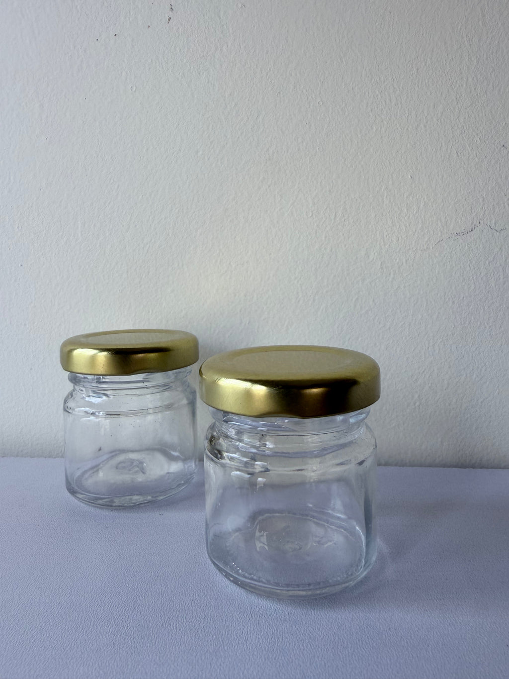 Mini Glass Candle Jar – 41 ml with Gold Lid