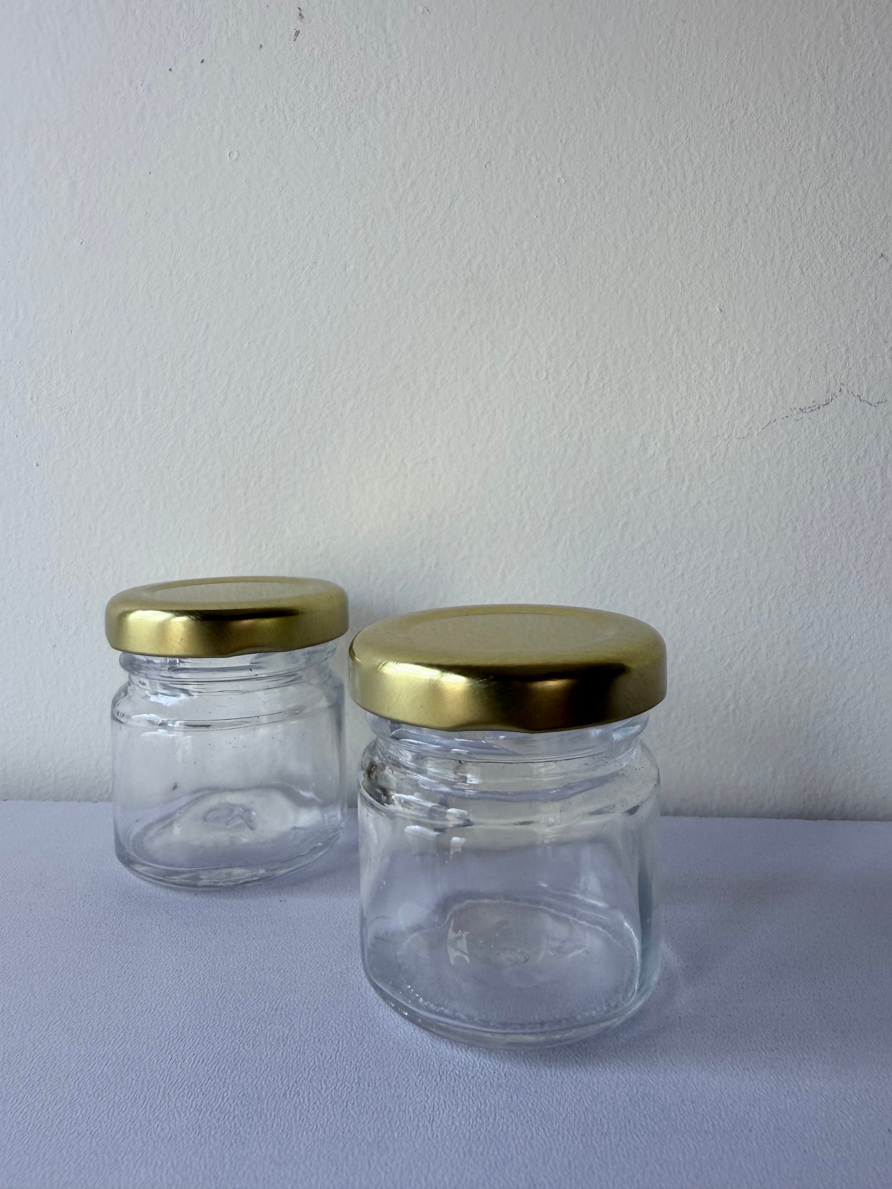 Mini Glass Candle Jar – 41 ml with Gold Lid