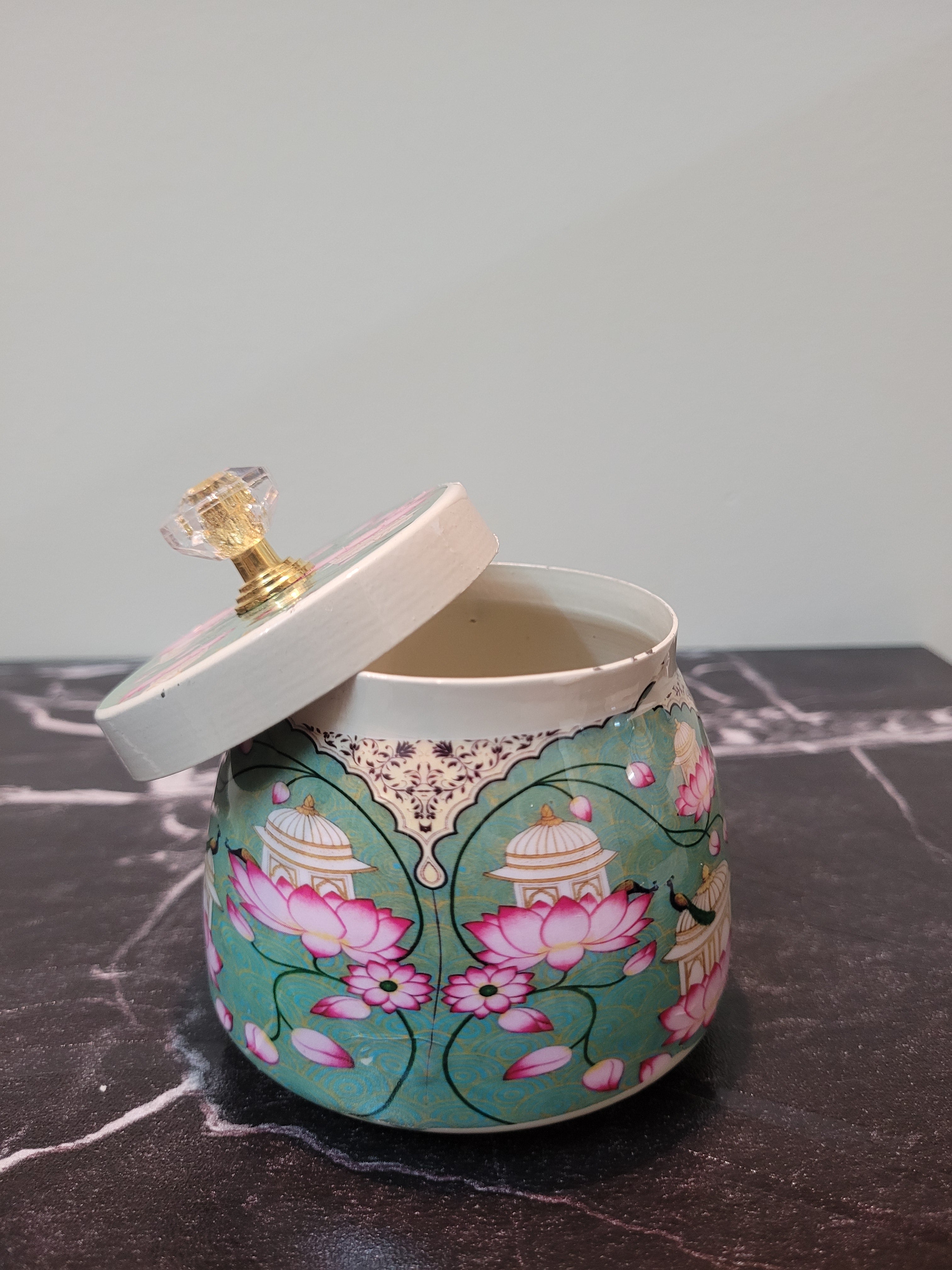 Pichwai Printed Jar ( Green)