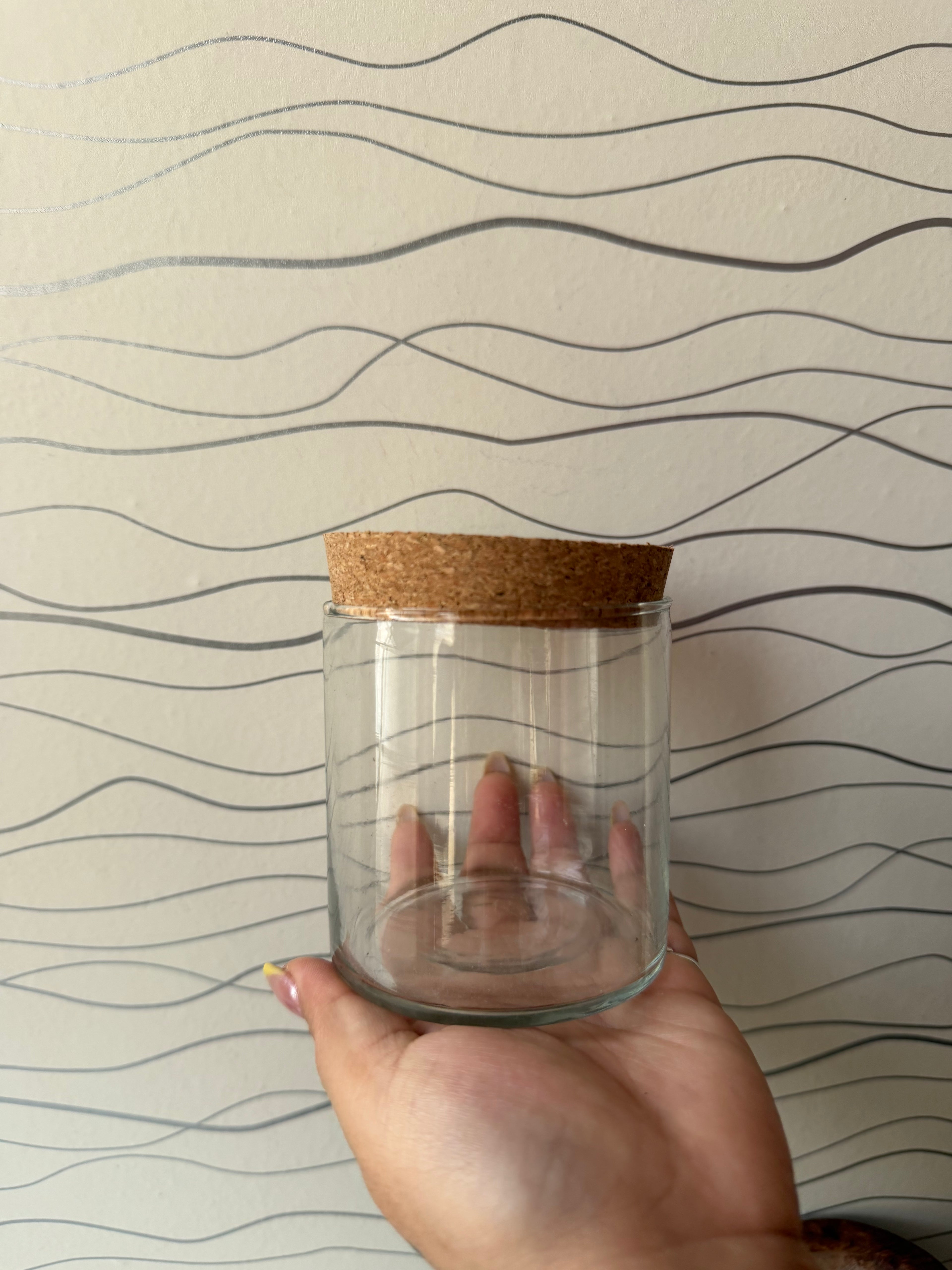 Clear Glass Candle Jar with Cork Lid (3" x 3")