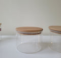 Round Glass Candle Jar with Wooden Lid - 500ml