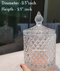 Diamond-Cut Crystal Candle Jar with Crown Lid (2 Sizes)