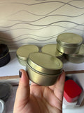Gold Tin Candle Jar Medium with Lid (2.4 x 1.7 Inch)