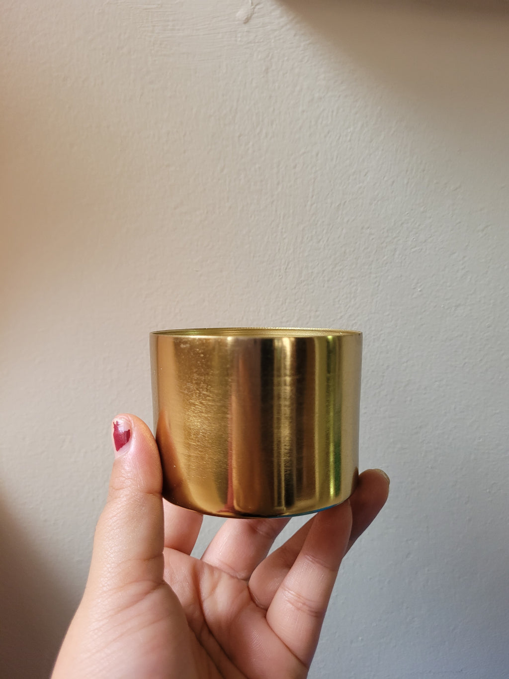 Golden Cylinder Metal Urli Candle Container (2.5" & 3")