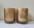 Golden Laxmi & Ganesha Glass Candle Jar Combo Set of 2
