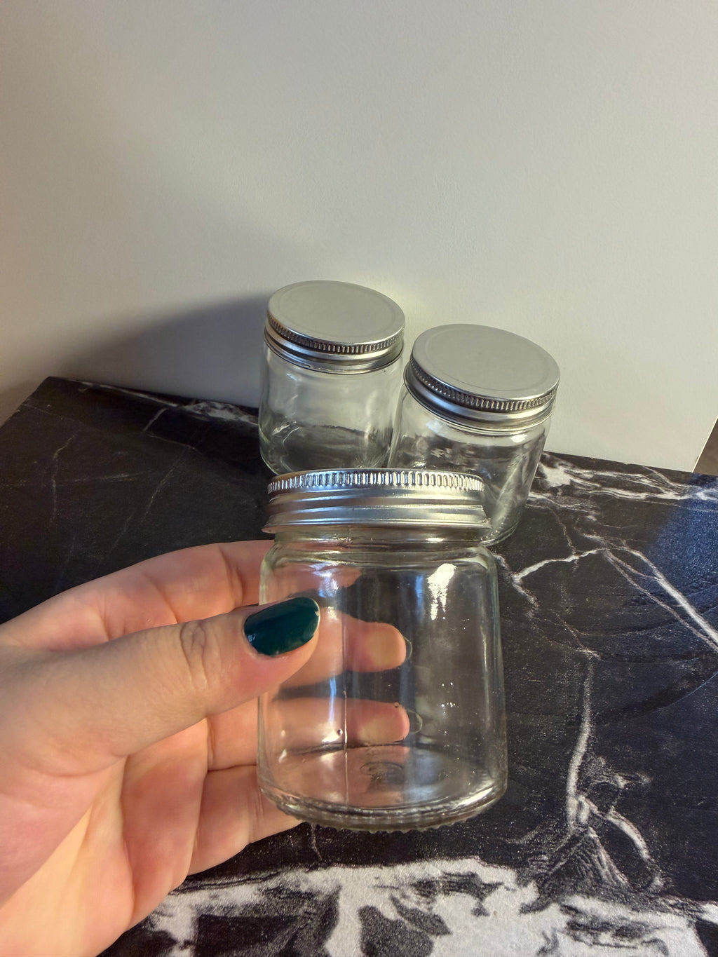 Clear Glass Candle Jar with Silver Lid