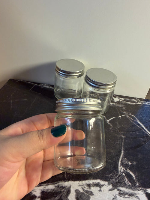 Clear Glass Candle Jar with Silver Lid