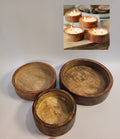 Round Wooden Candle Bowl (4",5" & 6")